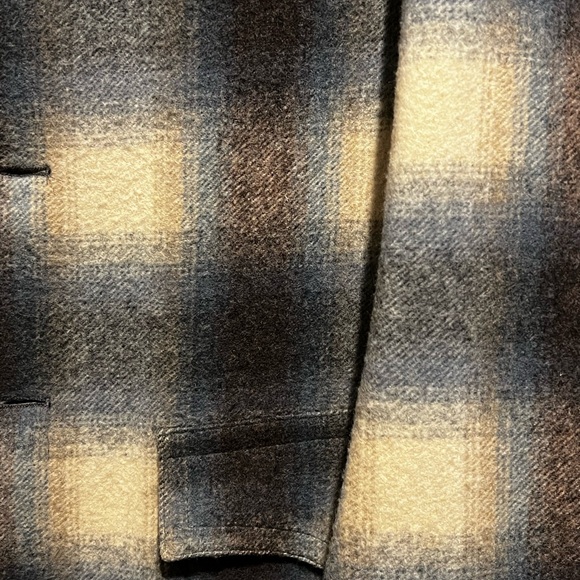 60’s Pendleton High Grade Western Wear Wool Plaid Coat, Shearling Collar - Picture 7 of 9